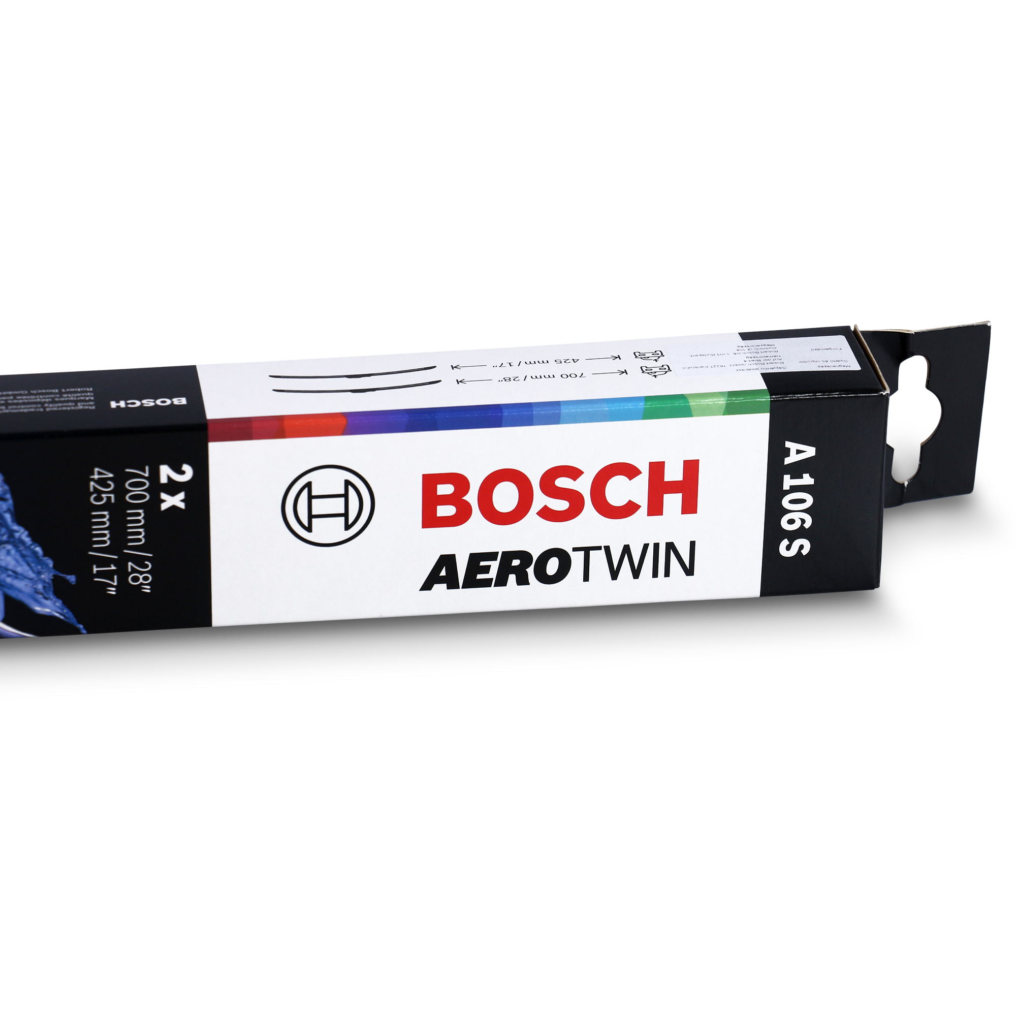 2 Gommini Di Ricambio Per Tergicristallo Bosch Aerotwin - Gomma Naturale Grafite, 700 Mm Tagliabili