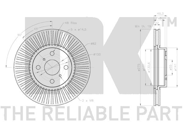 NK 2045108 - Disque de frein essieu avant ventilé 2