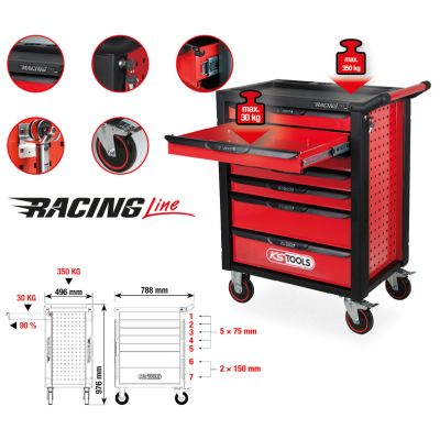 carucior racing line cu 7 sertare gol KSTOOLS KS826.0007