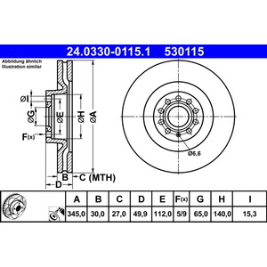 1x Disque de frein Power Disc essieu avant ventilé