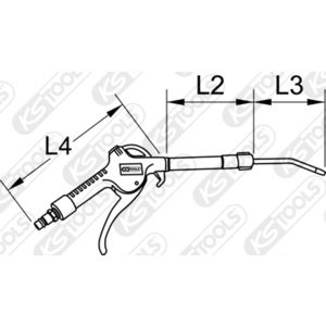 Air operated blow pistol, telescopic, 90-190mm