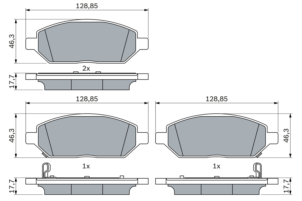 BOSCH 0 986 424 842 - Kit de plaquettes de frein, frein à disque 6