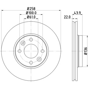 Disque de frein ventilé à l'avant