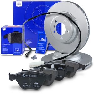 Disques de frein + plaquettes de frein CERAMIC+ contact d'avertissement avant