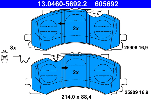 MINTEX SET PASTIGLIE FRENO ASSE ANTERIORE + POSTERIORE per NISSAN JUKE