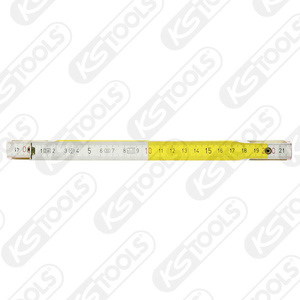 Wooden folding rule, white/yelllow, 2m