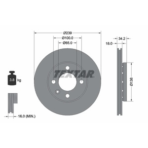 Disque de frein ventilé à l'avant