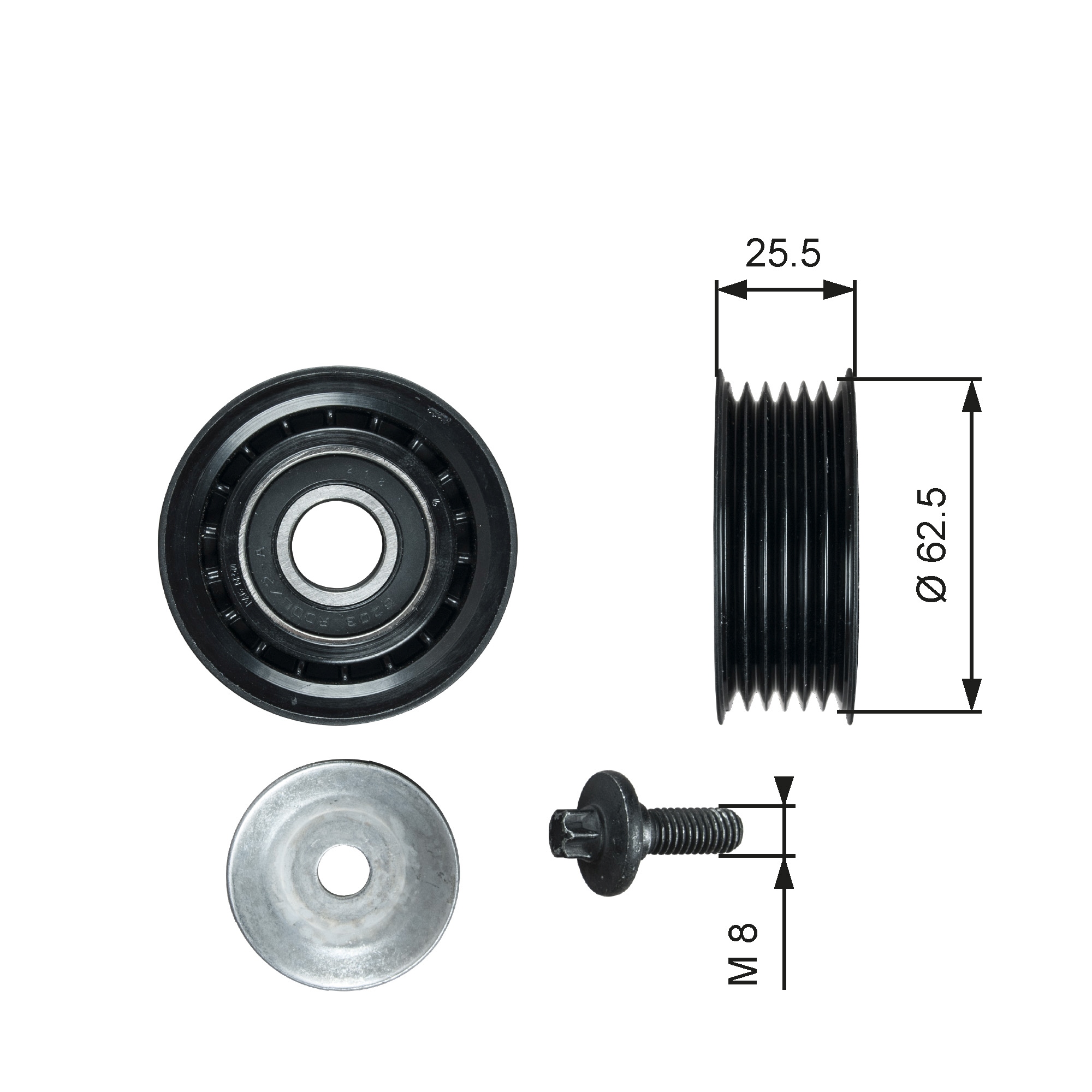 FEBI BILSTEIN 22404 Galoppino Cinghia Poly-V – Cuscinetto Tendicinghia Per Alfa Romeo, Fiat, Lancia
