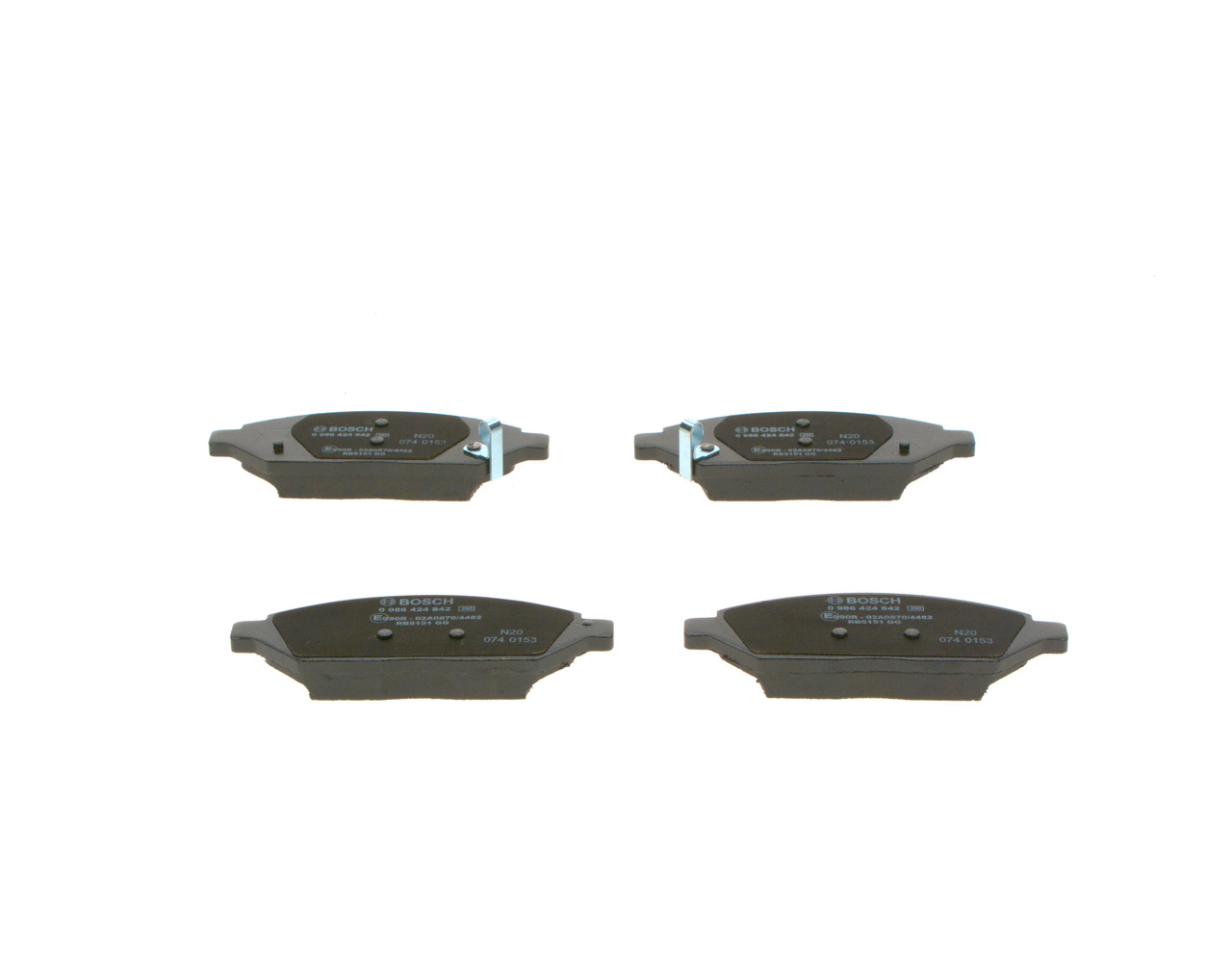 BOSCH 0 986 424 842 - Kit de plaquettes de frein, frein à disque 5