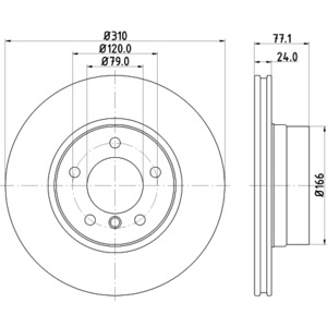 Disque de frein ventilé à l'avant