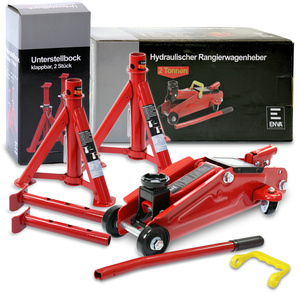 Cric de manœuvre 2t 2000kg + 2x supports rabattables 2t