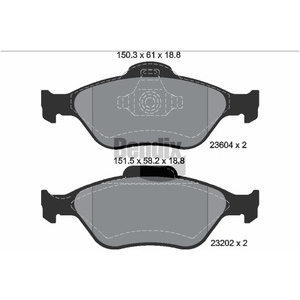 Jeu de plaquettes de frein essieu avant