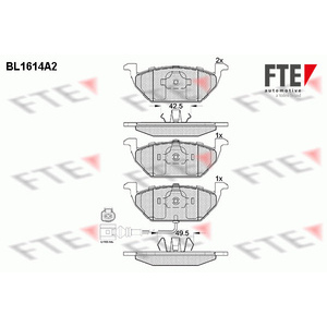 Kit de plaquettes de frein, frein à disque