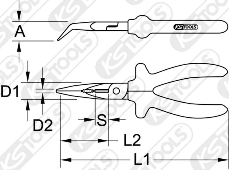 Cleste cu varf alungit KSTOOLS KS119.2018