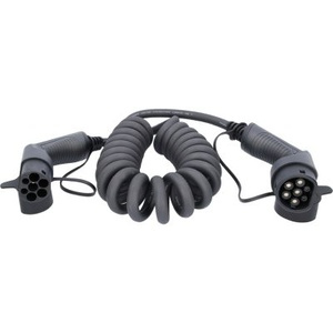 Câble de charge spiralé type 2 sur type 2 22 kW, 32 A, 400 V, mode 3, 5m