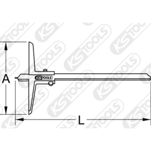 Depth vernier calliper with feeler pin, 0-150mm
