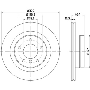 Disque de frein ventilé à l'arrière