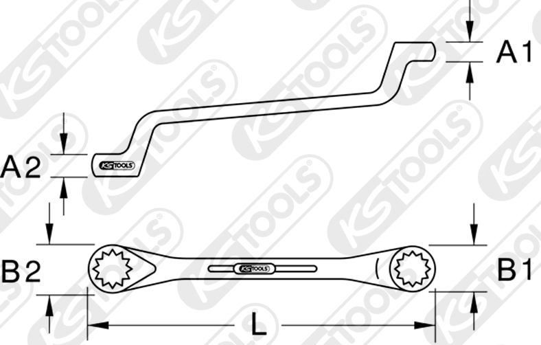 KS TOOLS 517.0812 - Clé polygonale double, coudée, 18x19mm 4