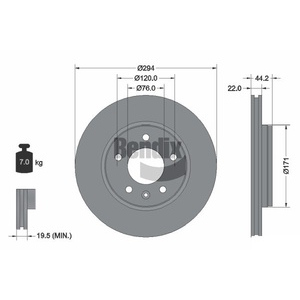 1x disque de frein ventilé à l'arrière