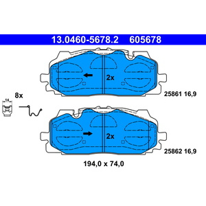 ATEC Germany Kit Pastiglie Freno Anteriore E Posteriore Per AUDI A4 B9 E A5 (8 Pezzi Con Sensori)