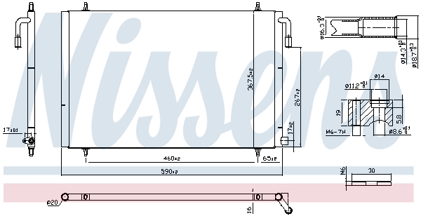 NISSENS 94392 Condensatore climatizzatore PEUGEOT 206