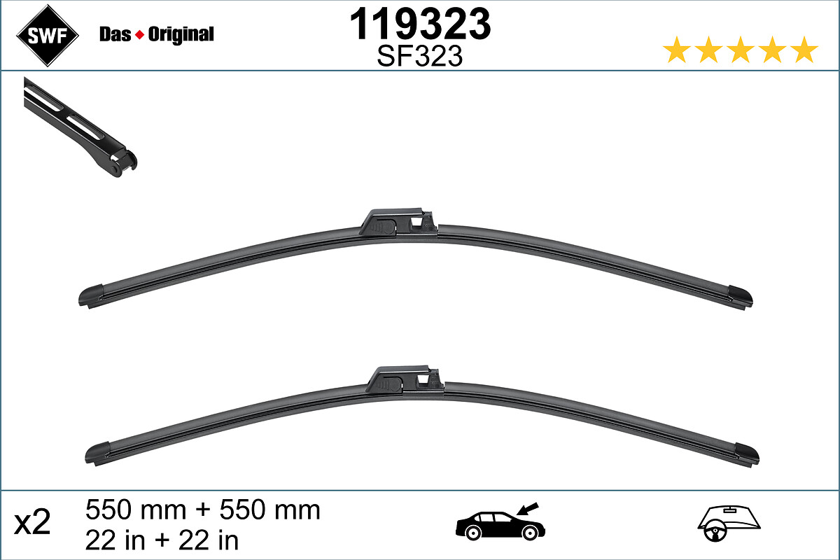 SWF 116533 Spazzola Tergicristallo Posteriore Da 14 Pollici (345 Mm) Per Auto