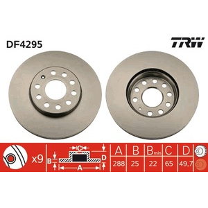 Disque de frein ventilé à l'avant