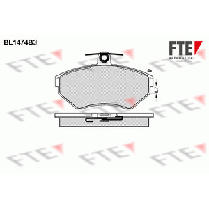 Kit de plaquettes de frein, frein à disque