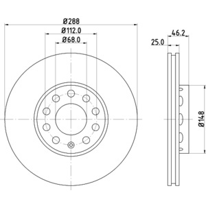 Disque de frein ventilé à l'avant