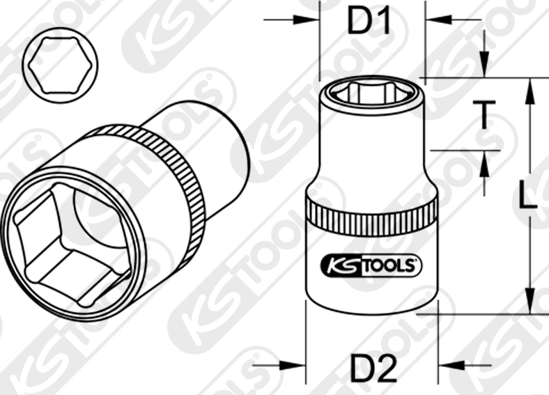 KS TOOLS 917.1356 - douille à six pans 1/2", 13/16 3