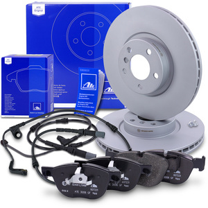 Disques de frein + plaquettes de frein + contacts d'avertissement avant