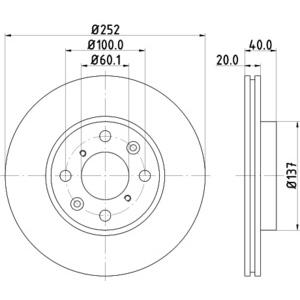 Disque de frein ventilé à l'avant