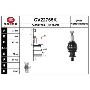 Jeu de joints, arbre de transmission