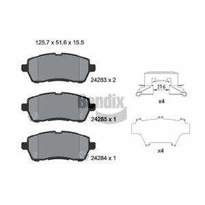 Jeu de plaquettes de frein essieu avant