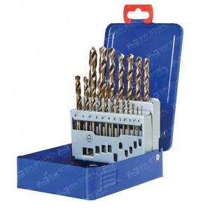 Jeu de forets hélicoïdaux, HSS-E Co5, 1-10 mm, 19 pièces
