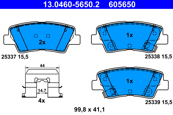 ATE 13046059862 Set Pastiglie Freno A Disco – Kit Freno ATE 605986 Per Lucas/TRW – Alta Qualità - 5