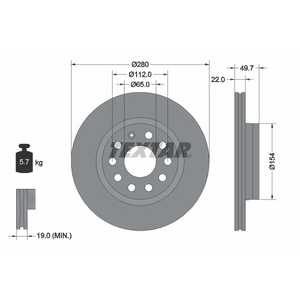 Disque de frein ventilé à l'avant