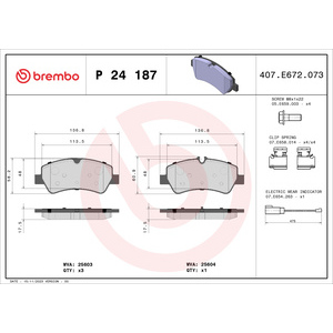 Kit de plaquettes de frein, frein à disque
