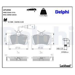 Kit de plaquettes de frein, frein à disque
