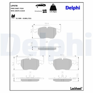 Kit de plaquettes de frein, frein à disque