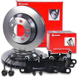 Disques de frein + plaquettes de frein + contact d'avertissement arrière