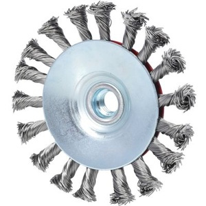 Rust free cone design steel wire circular brush, 0,5mm, Ø
115mm