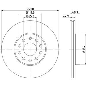 Disque de frein ventilé à l'avant