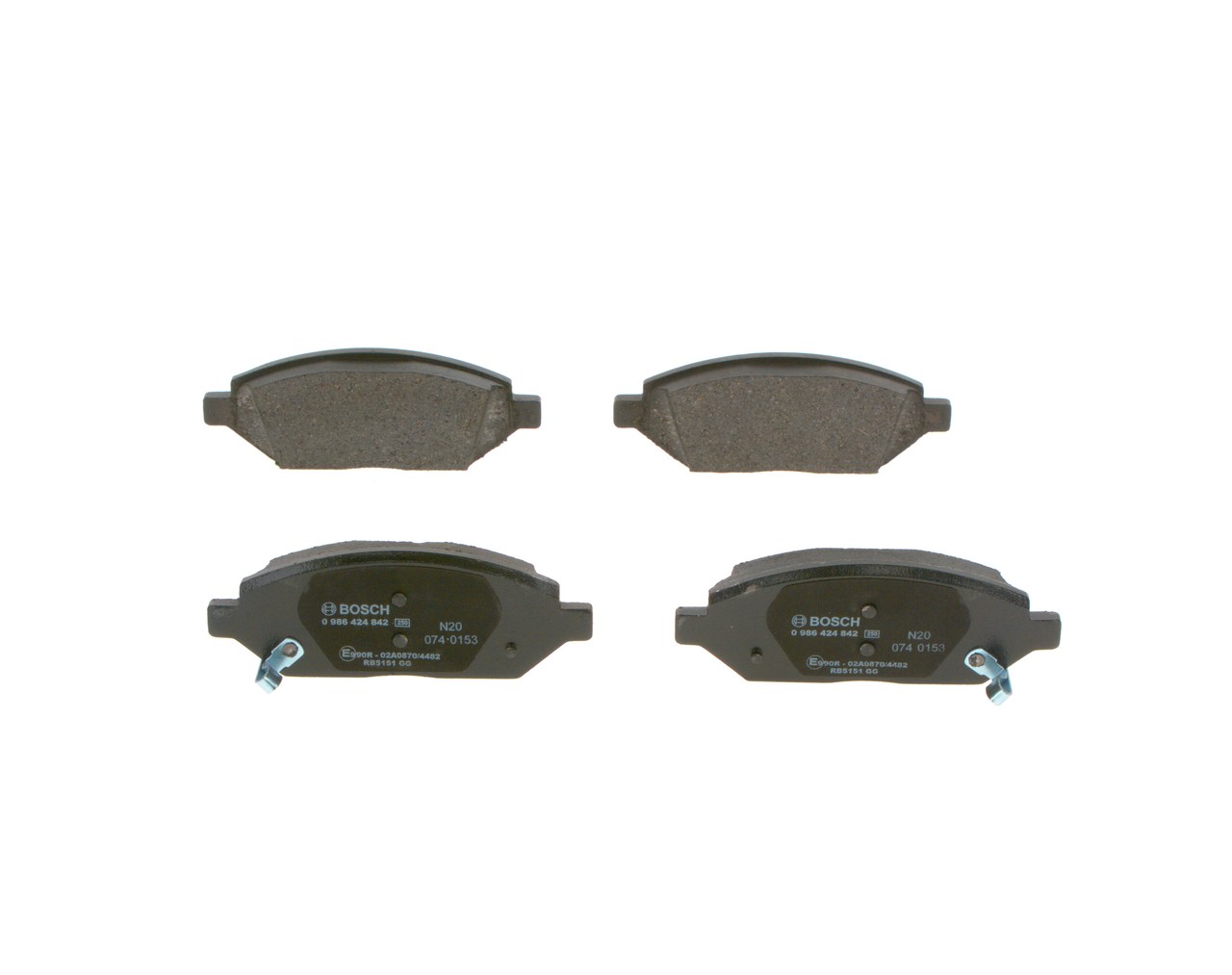 BOSCH 0 986 424 842 - Kit de plaquettes de frein, frein à disque 2