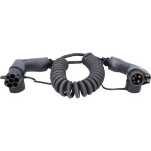 Câble de charge spiralé type 2 sur type 1 3,7 kW, 16 A, 230 V, mode 3, 5m