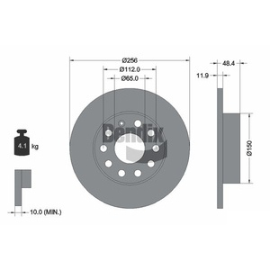 1x disque de frein arrière complet