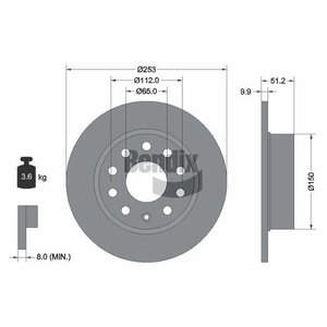 1x disque de frein arrière complet