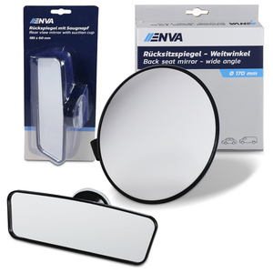 Rétroviseur de siège arrière - grand angle - Ø 175mm + rétroviseur avec ventouse
