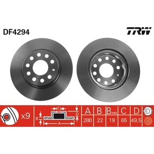 Disque de frein ventilé à l'avant