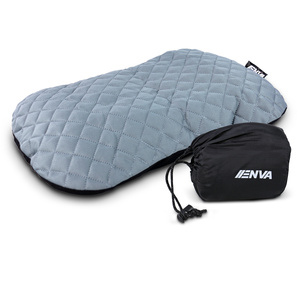 Coussin de camping gonflable avec housse textile - gris/noir